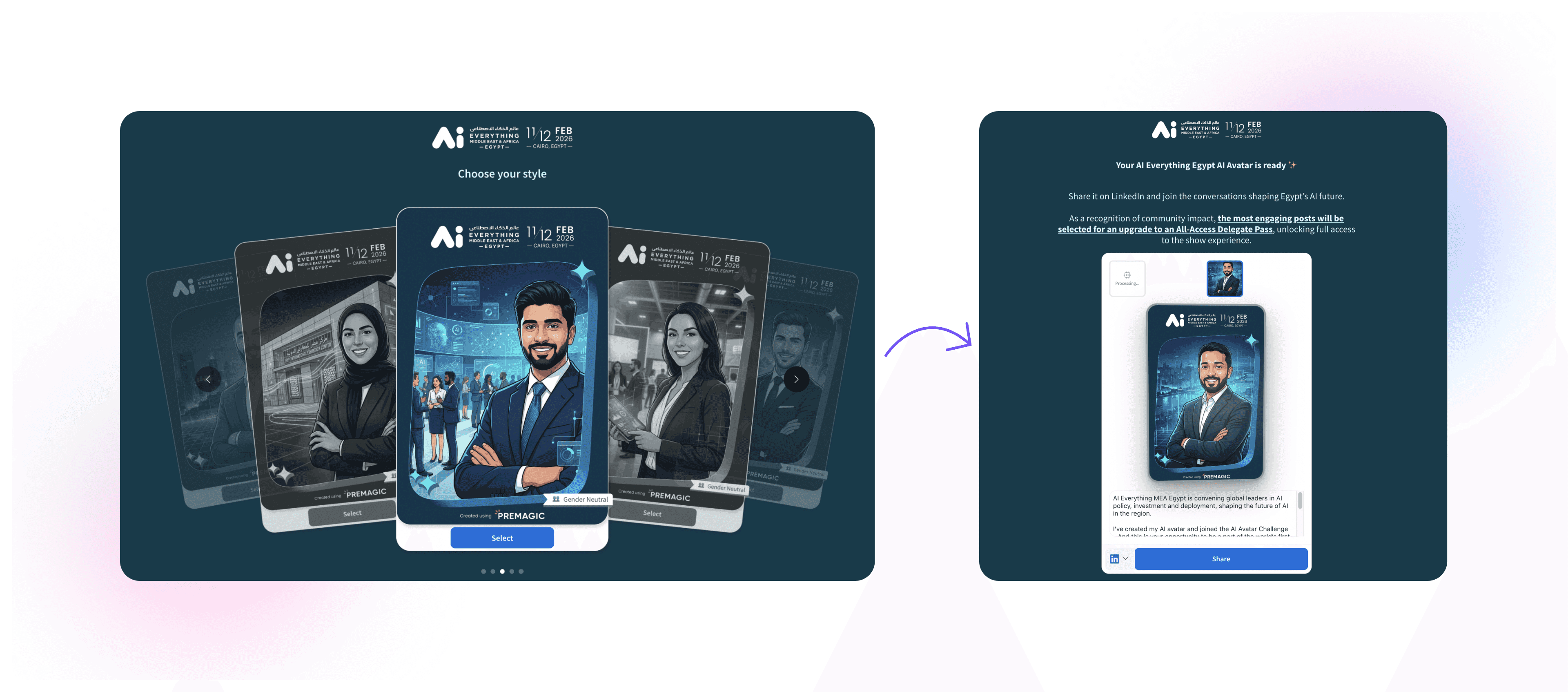 AI Everything MEA Egypt avatar challenge flow